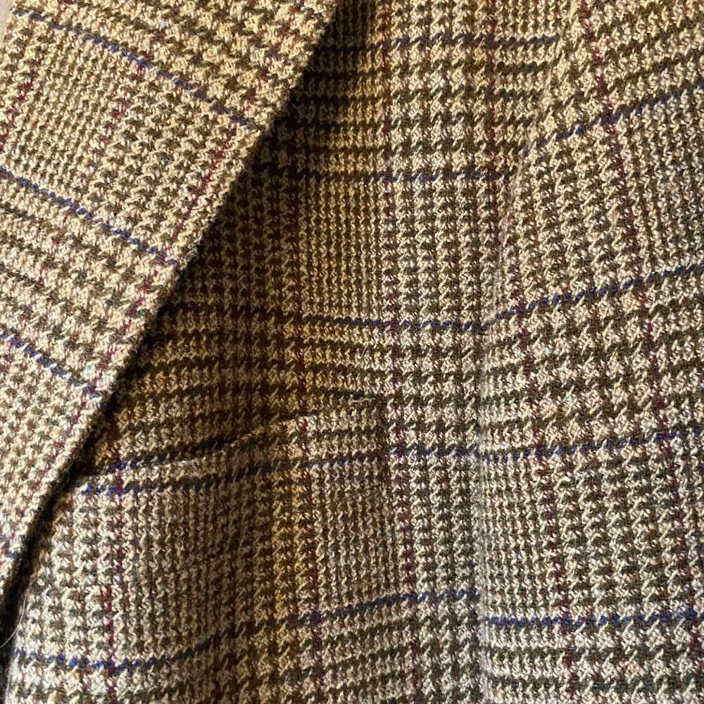 Ralph‎ Lauren brown wool tweed sport jacket blazer 3 buttons office men 44T